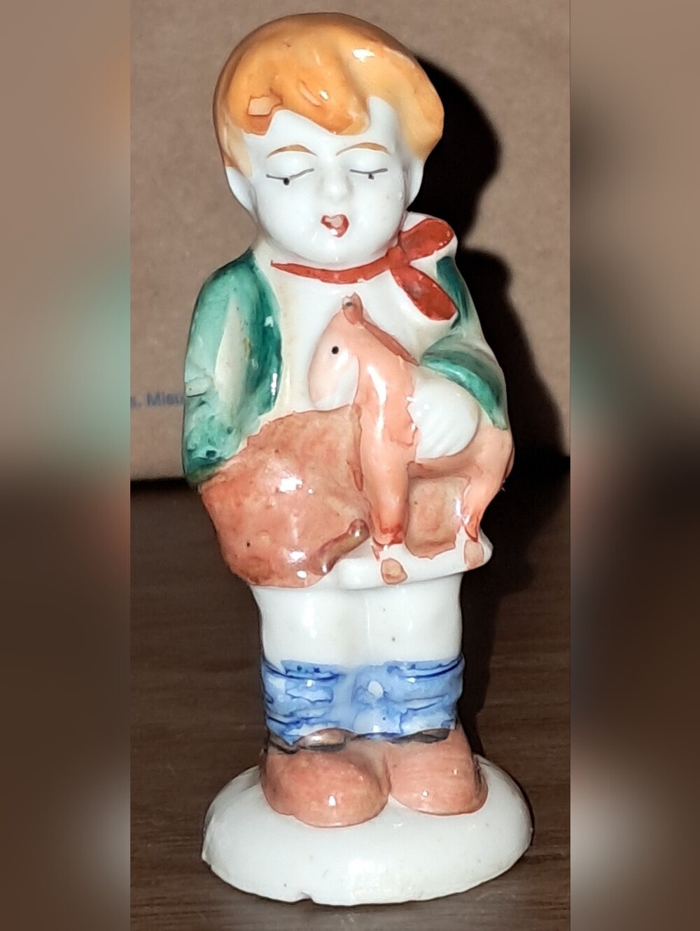 BOY Figurine Stamped Made In Occupied JAPAN small ceramic decor.